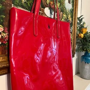 Red Glossy Tote Bag